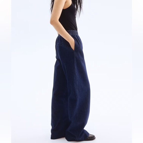 H&M denim pull on pants size XL. NWT 100% cotton wide leg - Picture 11 of 15